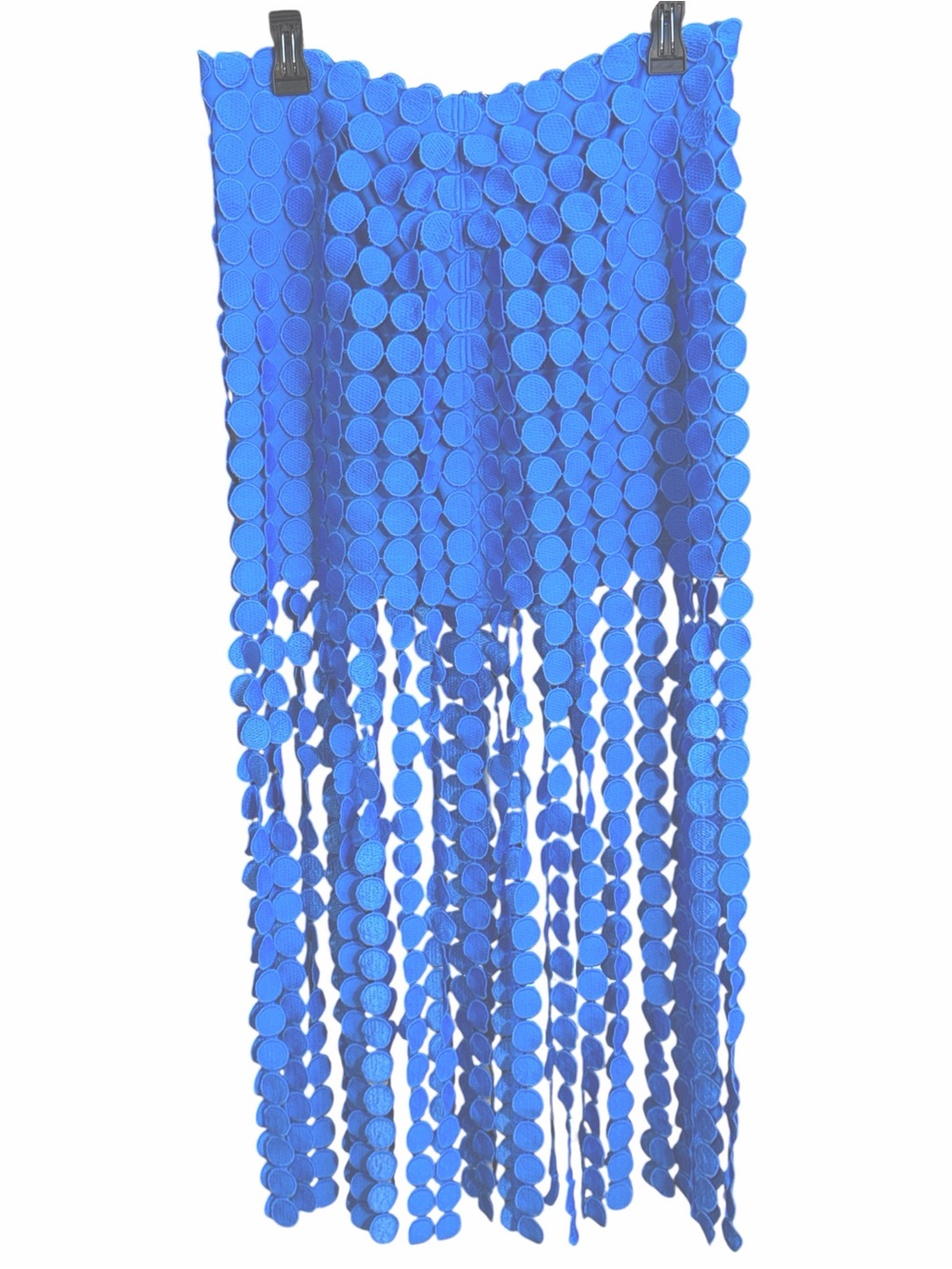 vestique Electric Blue Circle Disc Fringe Skirt Tapestry. NWT. Size large